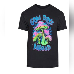 DOM "Good Dayz Ahead" Big & Tall Mushroom Graphic T-Shirt Black - 3XL 2064